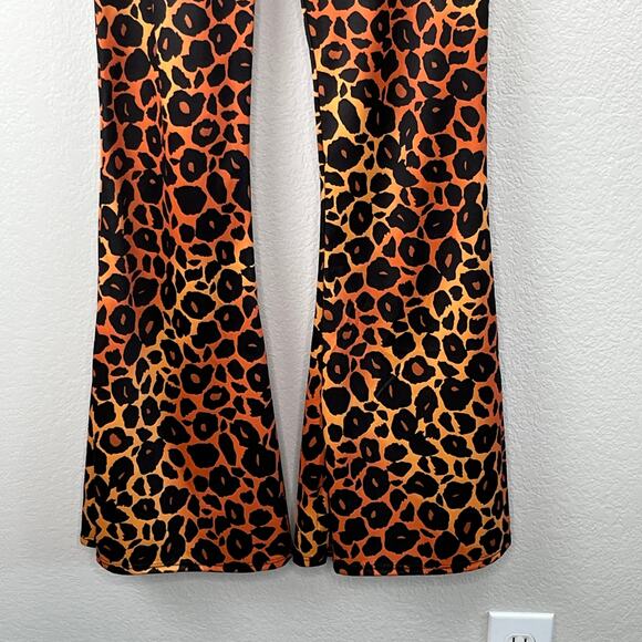 Wide Leg High Rise Leopard Cheetah Leggings Halloween Costume Adult Small/Medium - Picture 4 of 10